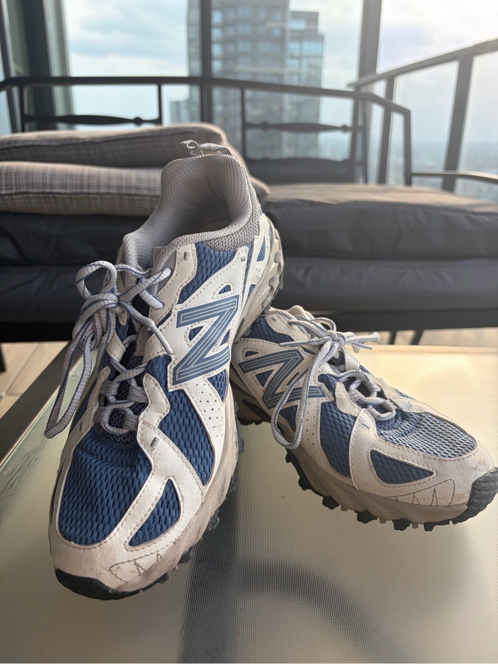 New Balance Blue and White Trail Running Shoes